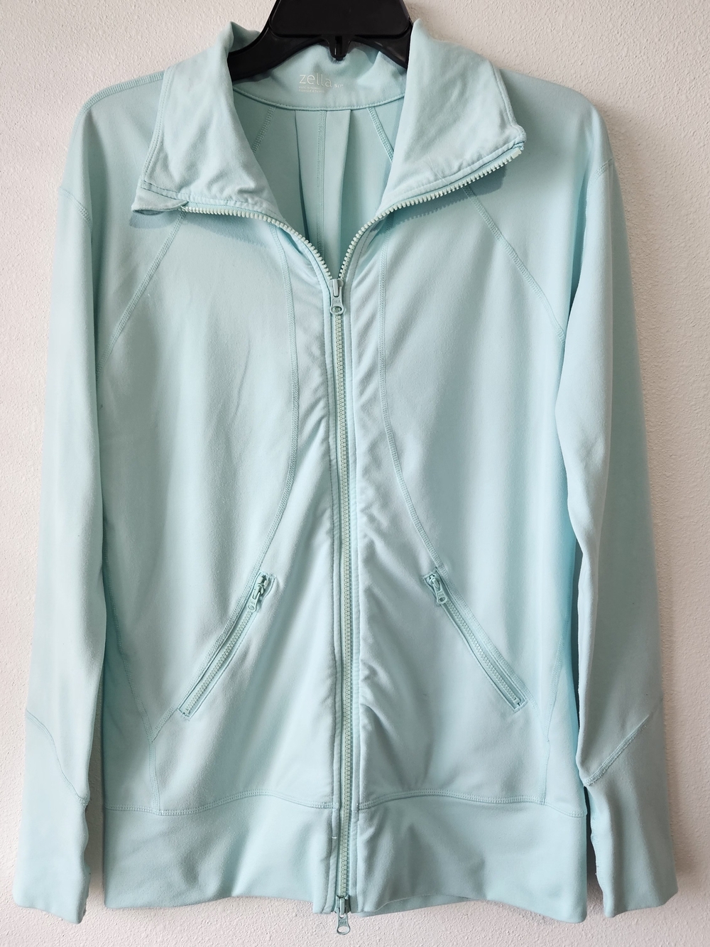 Zella Light Aqua Full-Zip Bomber Jacket Size Small